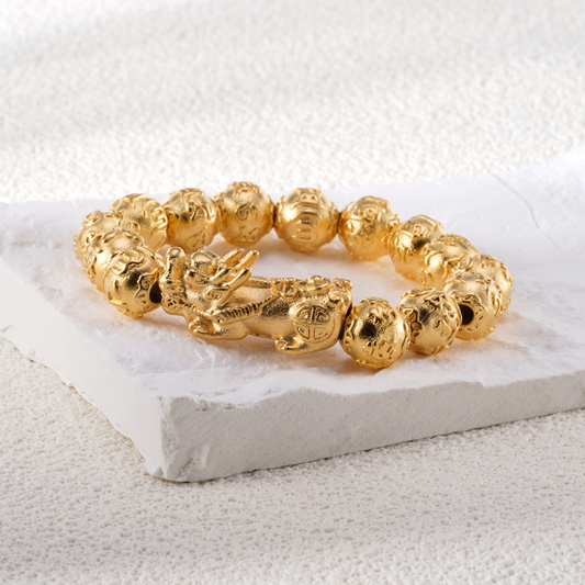 Prestige Dragon's Wealth – Gold Pixiu Bracelet