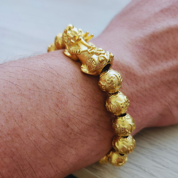 Prestige Dragon's Wealth – Gold Pixiu Bracelet