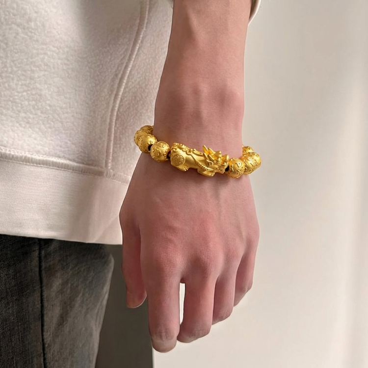 Prestige Dragon's Wealth – Gold Pixiu Bracelet