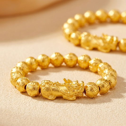Prestige Dragon's Wealth – Gold Pixiu Bracelet