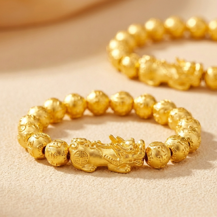 Prestige Dragon's Wealth – Gold Pixiu Bracelet