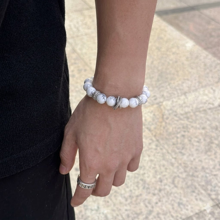 White Howlite "Founder's Dragon"