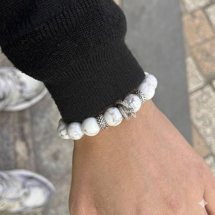 White Howlite "Founder's Dragon"