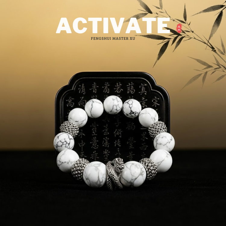 White Howlite "Founder's Dragon"