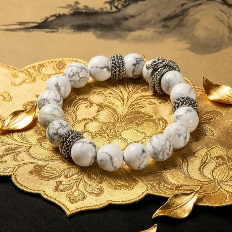 White Howlite "Founder's Dragon"