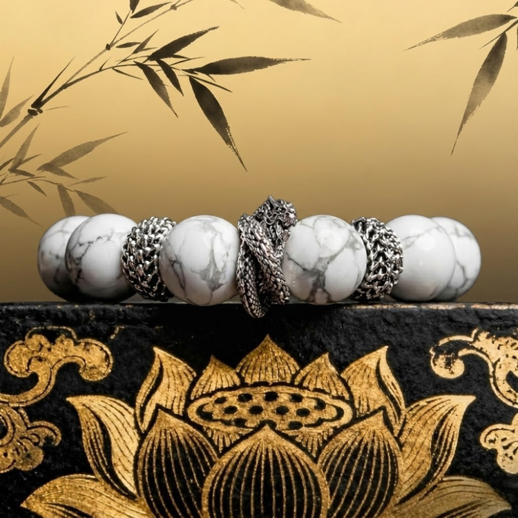 White Howlite "Founder's Dragon"